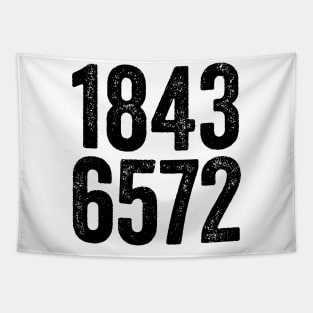 1843 6572 Number Black Tapestry