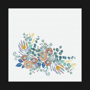 Vintage floral watercolor sticker label T-Shirt