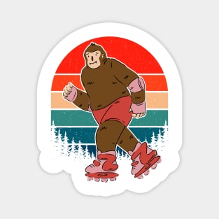 Retro Bigfoot Roller Skating Magnet