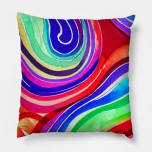 Watercolor Swirl Pattern Pillow