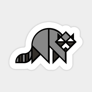 Geometric Raccoon Cartoon Magnet