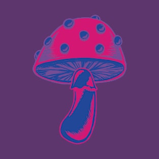 Bisexual Pride Flag Vintage Psychedelic Mushroom T-Shirt