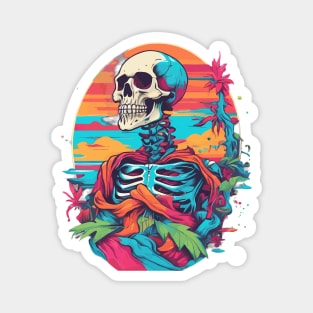 Colorful preppy skeleton style Magnet