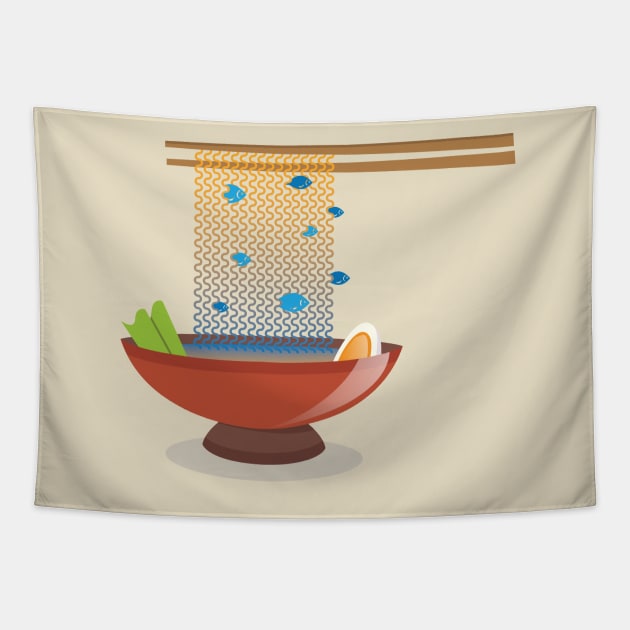 Noodles Sea Tapestry by Alessandro Aru