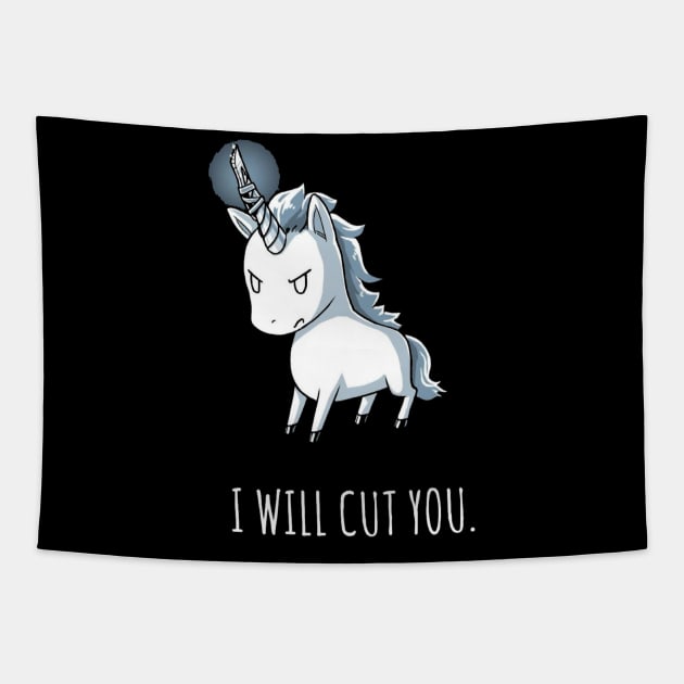 STABBY THE UNICORN Tapestry by TeeTurtle