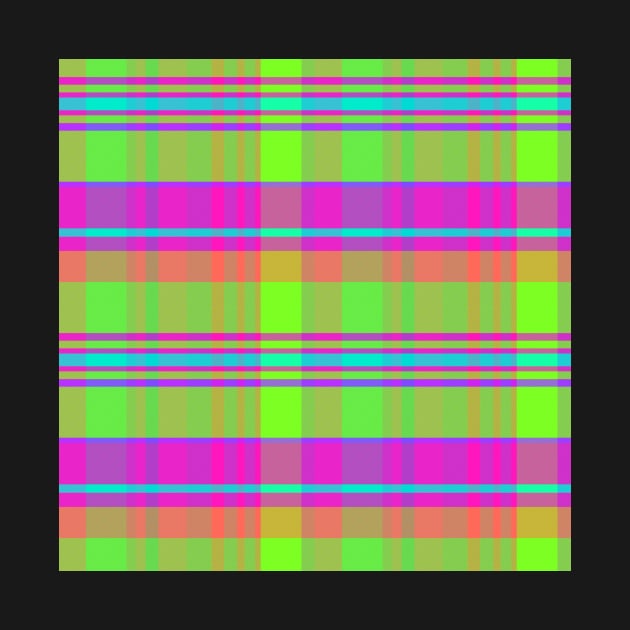 Neon Aesthetic Iona 2 Hand Drawn Textured Plaid Pattern by GenAumonier