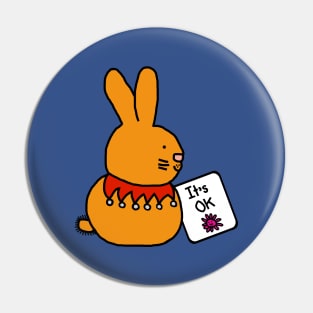 Bunny Rabbit says Its OK Kindness Quote Pin