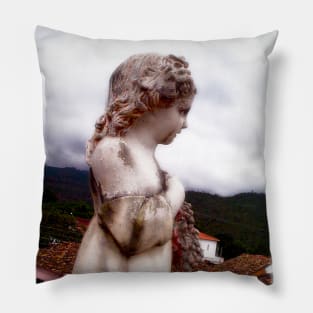 girl standing in time Pillow