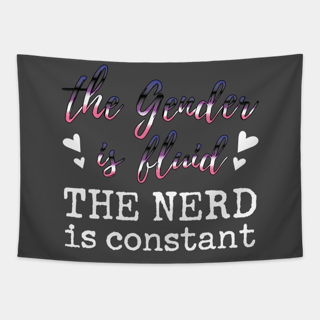 Fluid Gender, Constant Nerd (white) Tapestry by CouncilOfGeeks