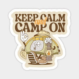 Keep Calm and Camp On Retro Style Magnet