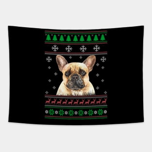 French Bulldog Ugly Christmas Sweater Funny Dog Lover Owner Gifts Tapestry