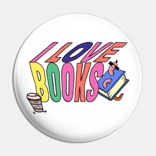 I Love Books Pin