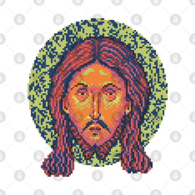 Icon of Christ 16bit - Pixel Art Pastel by CyberRex