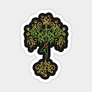 Gold Yoga Tree Pose Magnet