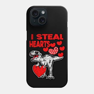 Kids I Steal Hearts Trex Dino Cute Baby Boy Valentines Day Phone Case