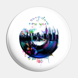 new york skyline vinyl Pin