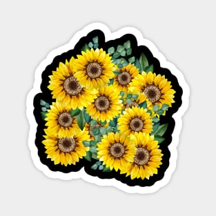 Sunflower Minimalist Japanese Vintage Retro Flora Magnet
