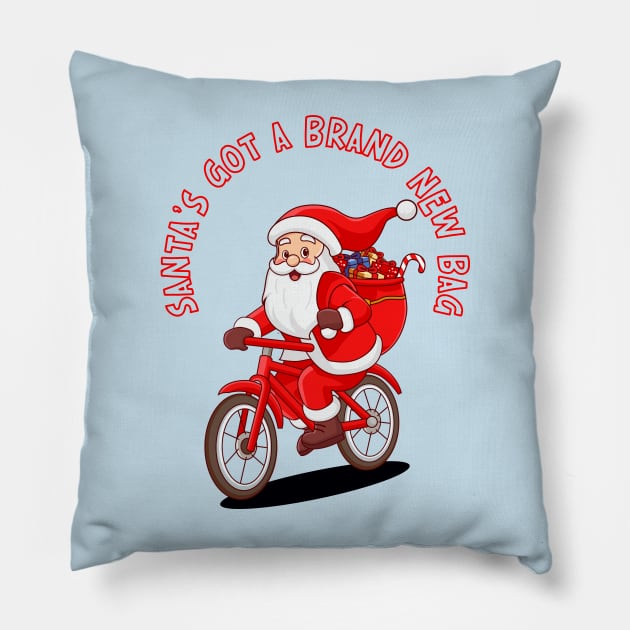 Santa's Got a Brand New Bag Pillow by Blended Designs