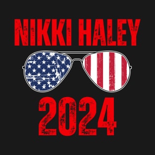 Nikki Haley For President 2024 Messy Bun Hair Election Vote T-Shirt