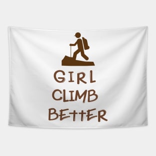 Girl Climbing Climb Gift Tapestry