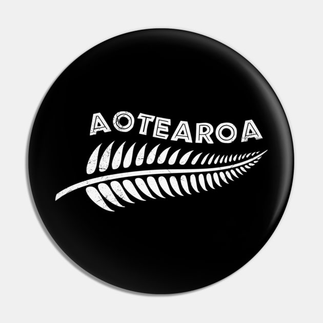 Aotearoa New Zealand Silver fern Tribal Tattoo Pin by RONSHOP