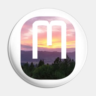 Initial M Sunset Photograph Pin