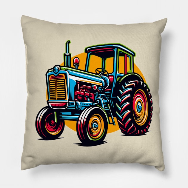 Tractor Pillow by Vehicles-Art