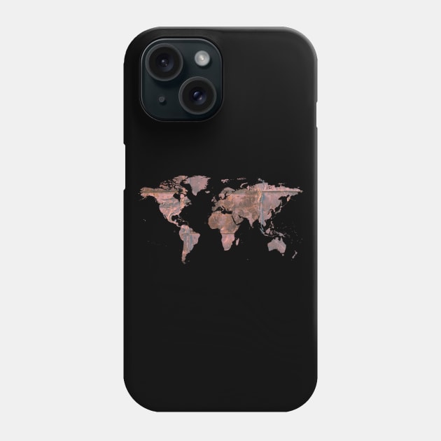 World travel adventure map Phone Case by Mia