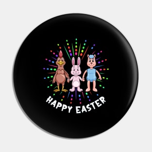 Easter bunny Easter lamb and hen - Happy Easter Pin