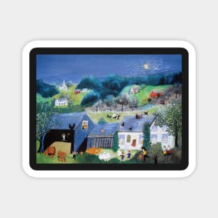 halloween grandma moses Magnet