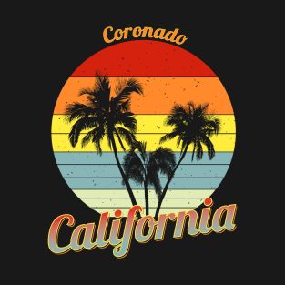 Coronado California Retro Tropical Palm Trees Vacation T-Shirt