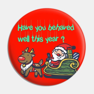 New year illustration of Santa Claus with gifts and reindeer with him Pin