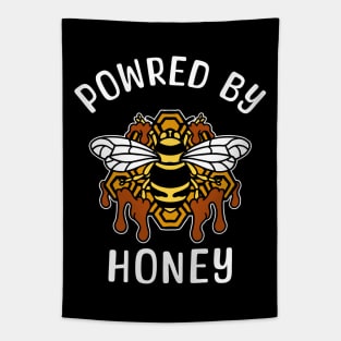 Powred By Honey Cute Kwaii Funny Bee Tapestry