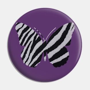 Black and White Zebra Butterfly Pin