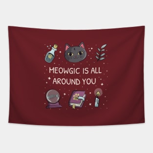 Kawaii magical witch cat Tapestry