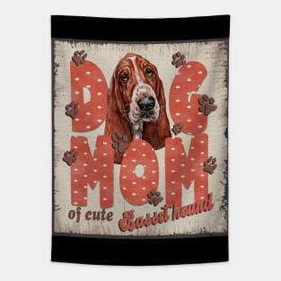 Dog Mom Of Cute Basset hound Tapestry