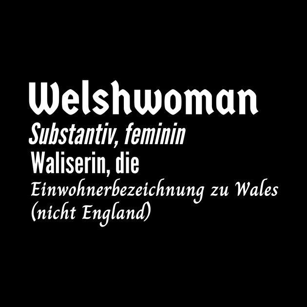 Welshwoman not English German Deutsch Definition by Time4German