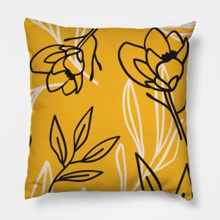 Drawing Flowers Pattern Pillow