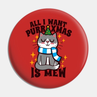 Funny Cute Christmas Song Inspired Cute Kawaii Cat Gift For Cat Lovers Pin