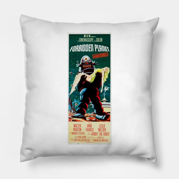 FORBIDDEN PLANET 1956 Retro Science Fiction Vintage Movie Pillow by vintageposters