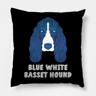 Blue and white basset hound Pillow