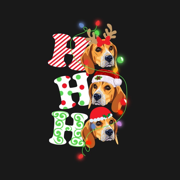 Ho Ho Ho Funny Christmas For Beagle Lovers by wheeleripjm