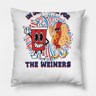 4Th Of July Hot Dog I'm Just Here For The Wieners Pillow