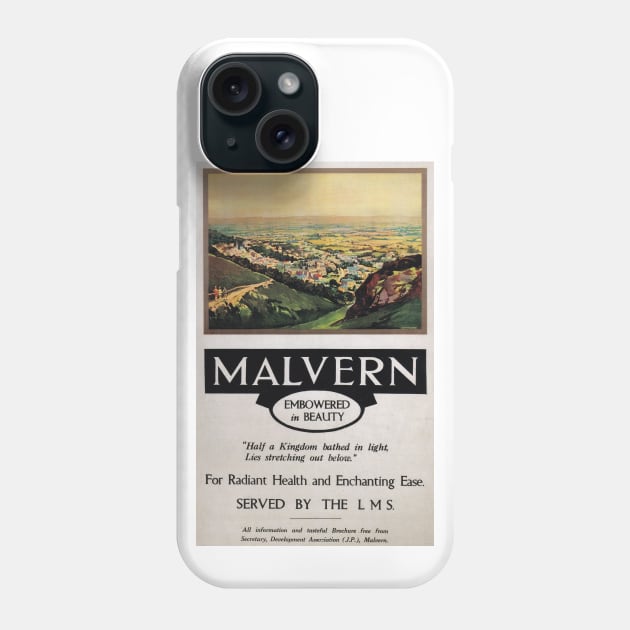 Malvern, Worcestershire - Vintage Railway Travel Poster - 1923-1947 Phone Case by BASlade93