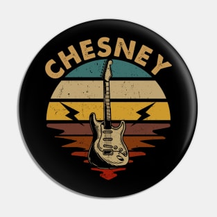 Vintage Guitar Beautiful Name Chesney Personalized Pin