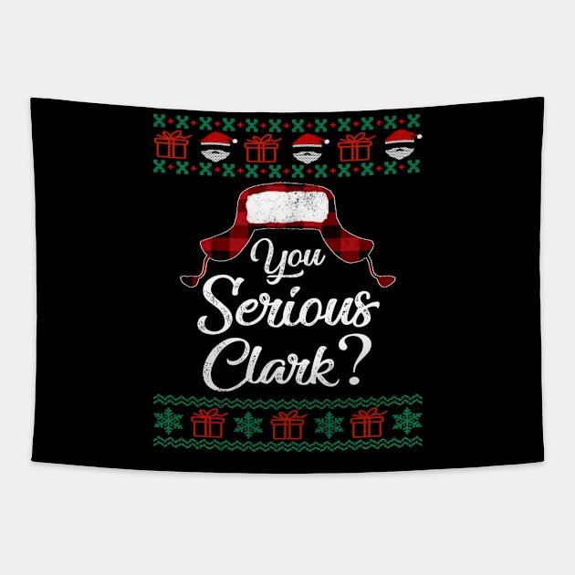 You Serious Clark ugly sweater Tapestry by Bao1991