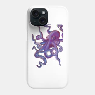 Brightly colored purple octopus Phone Case