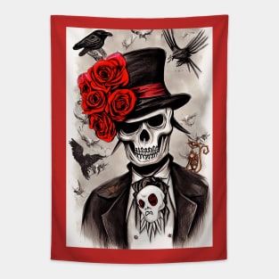 Emerson! Steampunk Skull Tapestry