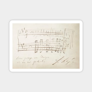 Liszt | Dedication with handwritten score by Franz Liszt Magnet