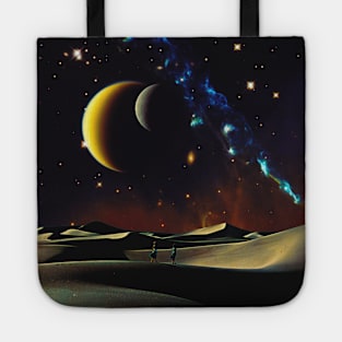 Desert Night - Space Collage, Retro Futurism, Sci-Fi Tote